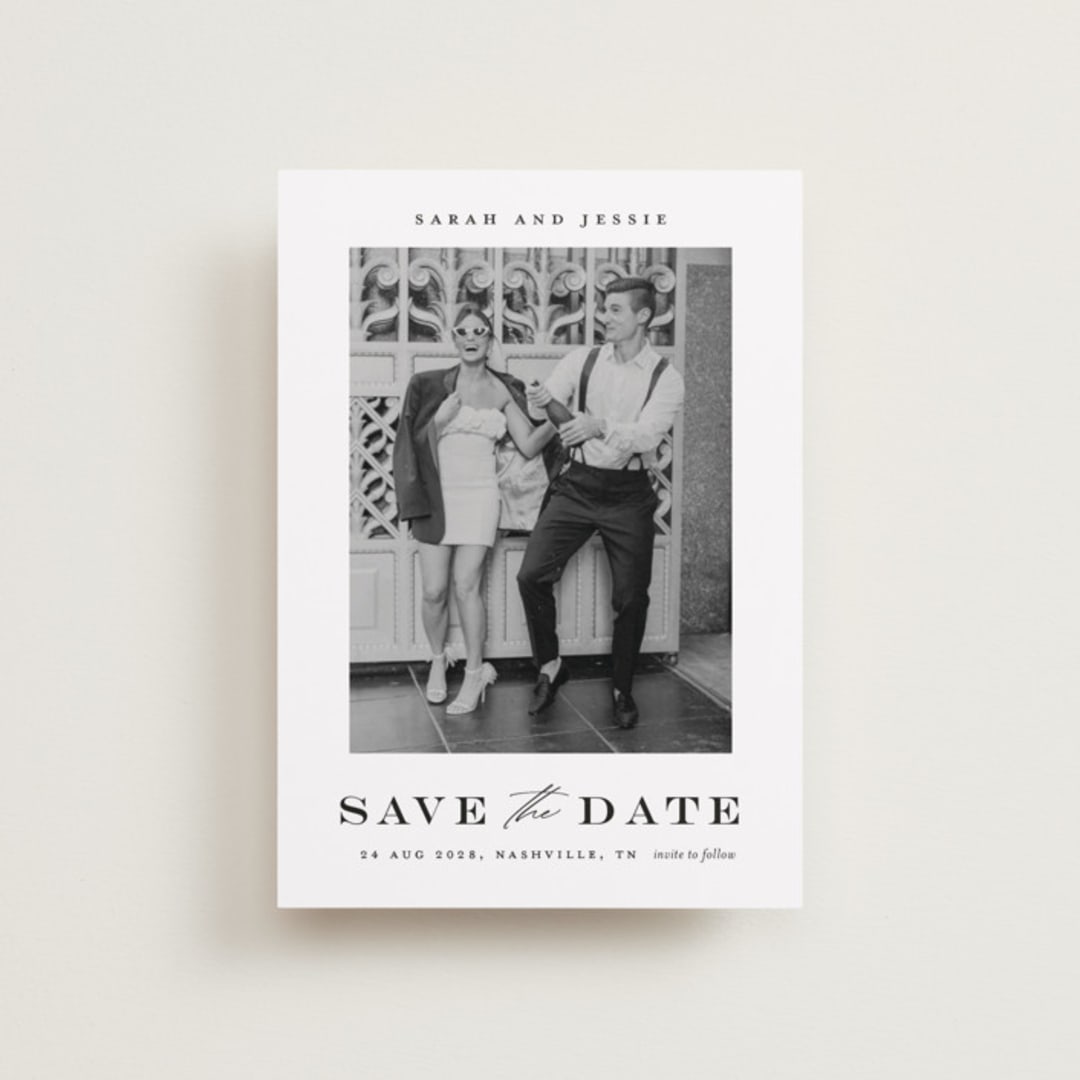 "Classic Charm" - Save the Dates in Midnight by Stacey Meacham - Front