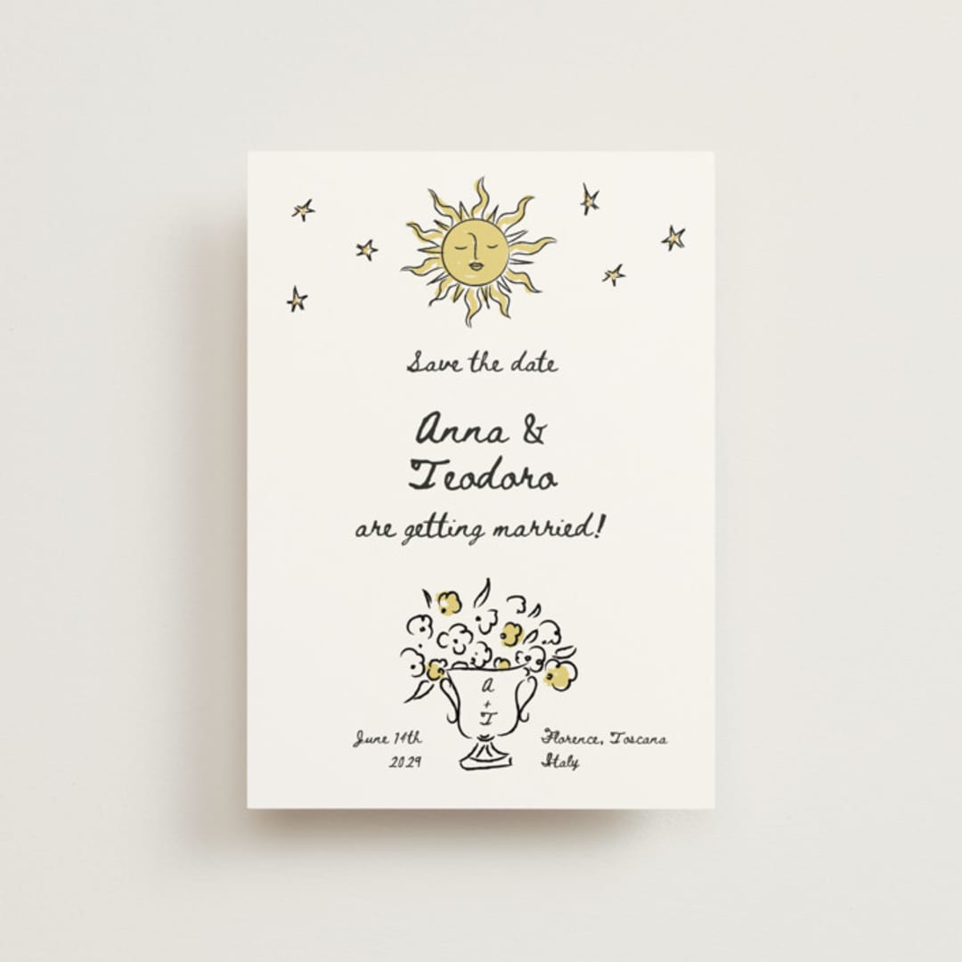 "Amore Mio" - Save the Dates in Nero by Helena Vitto - Front