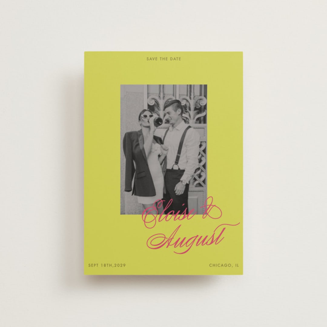 "Maximalist Poppies" - Save the Dates in Flamingo by Morgan Kendall - Front