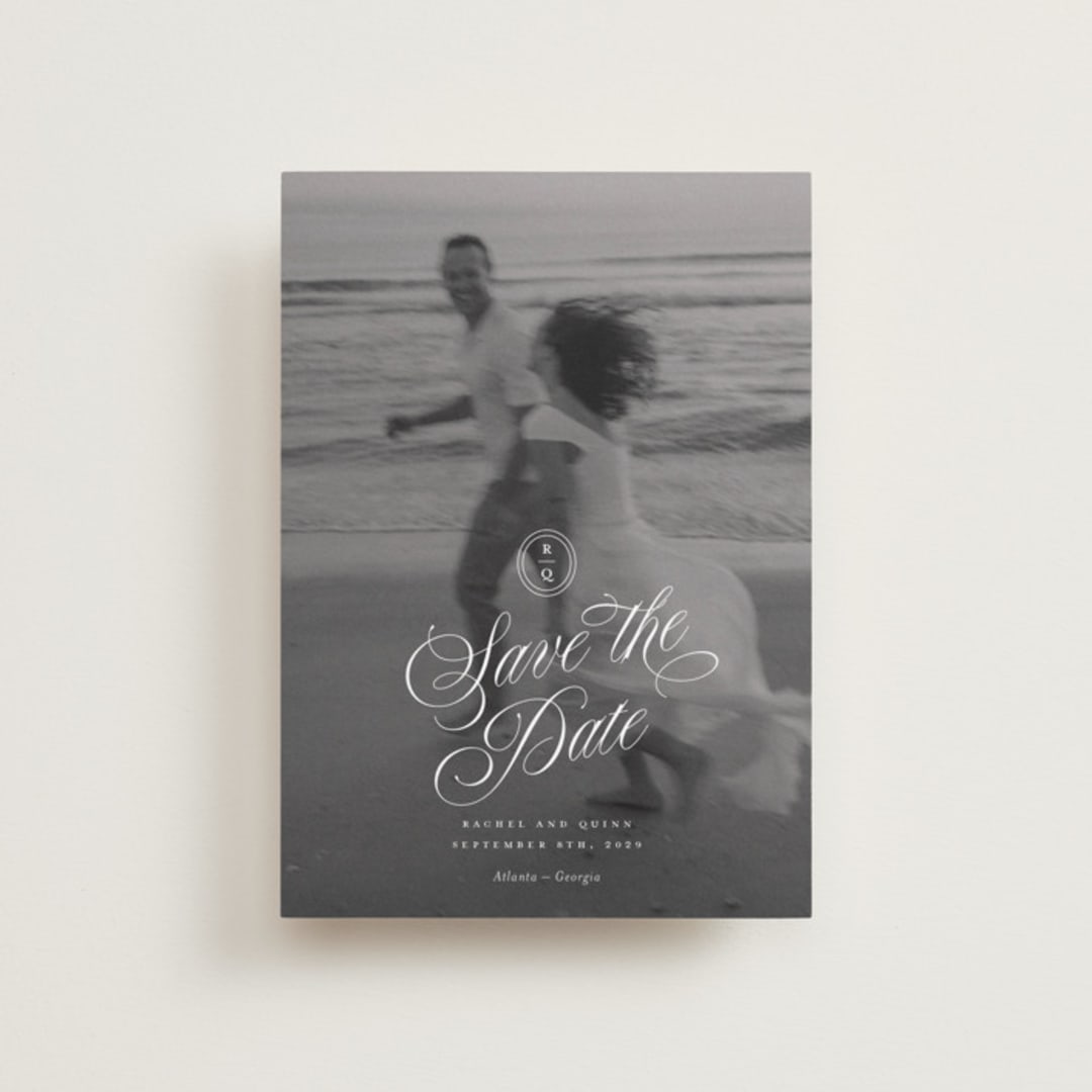 "Vintage Romance" - Save the Dates in Ivory by Paper Raven Co. - Front