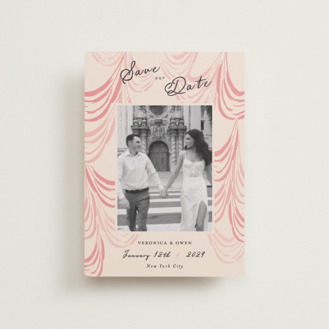 "Velvet Cherry" - Save the Dates in Blush by Sarah Rosenthal - Front