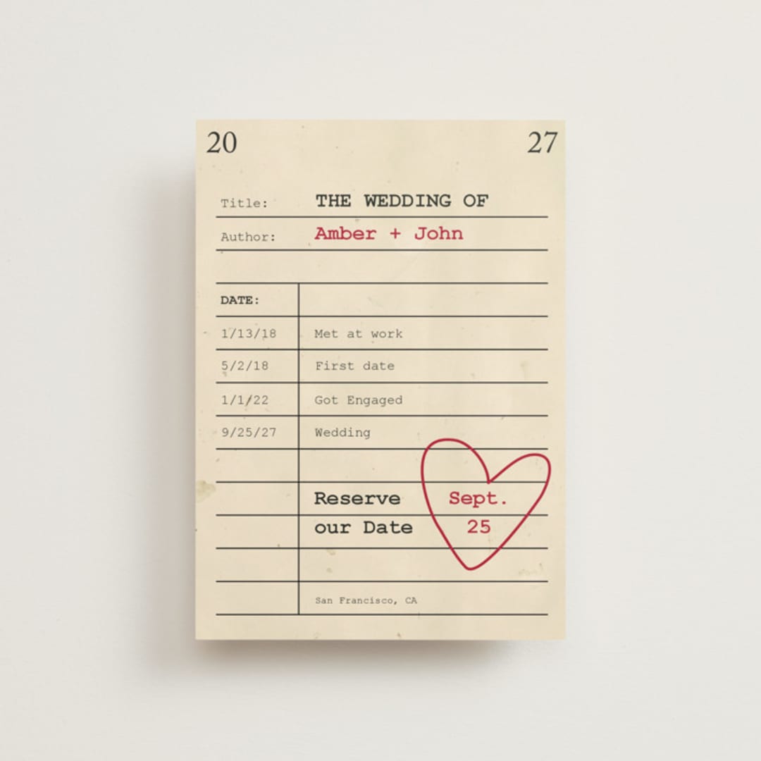 "Reserve our Date" - Save the Dates in Red Hot by Ilene Guy - Front