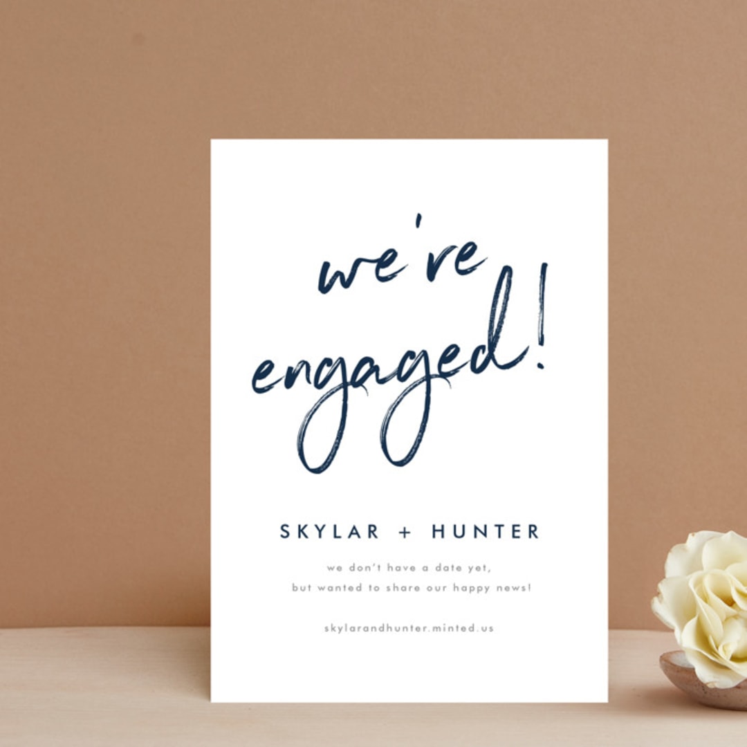 "Funky Names" - Save the Dates in Navy by Phrosné Barwood - Front
