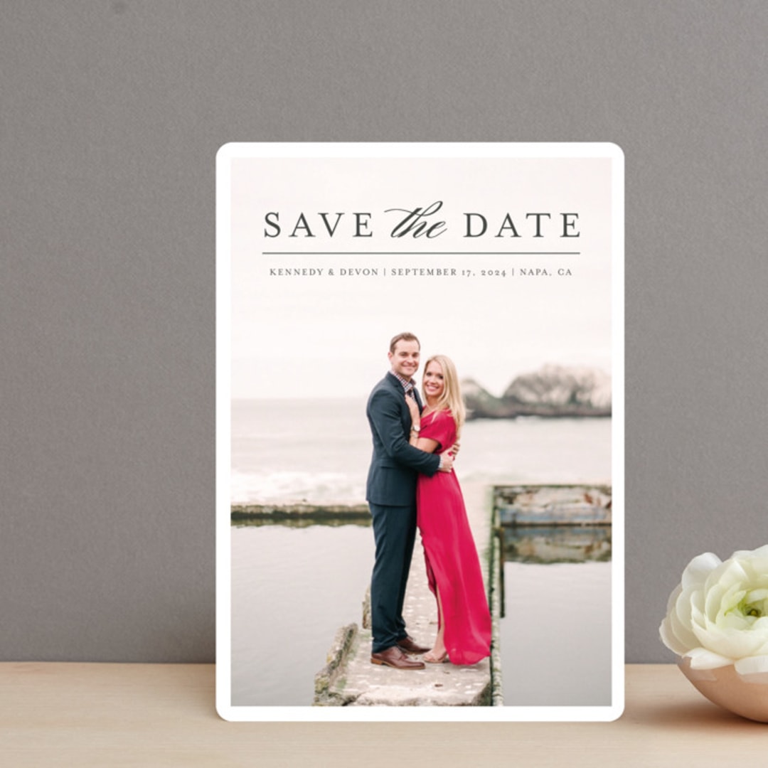 "Classic Save the Date" - Save the Dates in Platinum by Laura Bercovich - Front