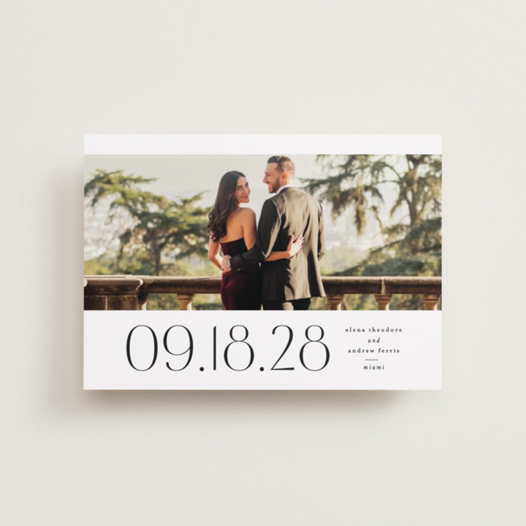 "Heights" - Save the Dates in Tux by Lea Delaveris - Front