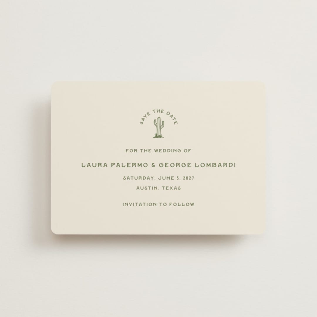 "pearl snap" - Save the Dates in Agave by Megan Davis - Front