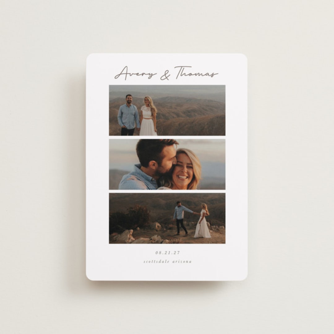 "Soulmates" - Save the Dates in Linen by Jen Tips - Front