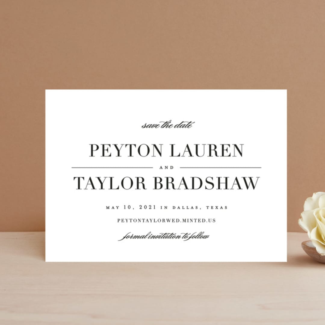 "Classic" - Save the Dates in Tuxedo by Lauren Chism - Front