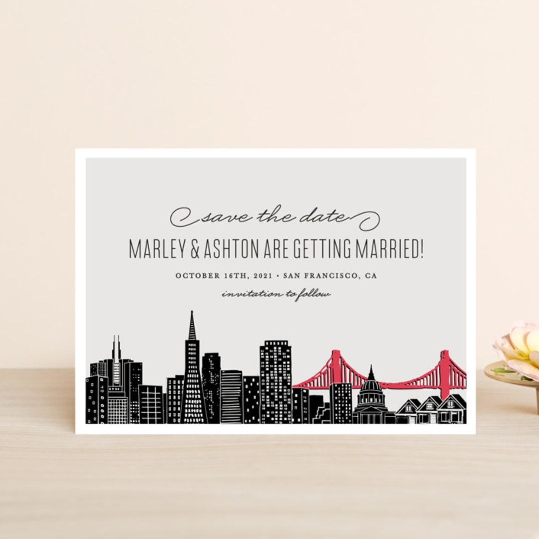 "Big City - San Francisco" - Save the Dates in Light Taupe by Hooray Creative - Front