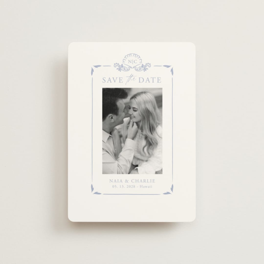 "Ocean Dreams" - Save the Dates in Pale Cerulean by Sabrin Deirani - Front