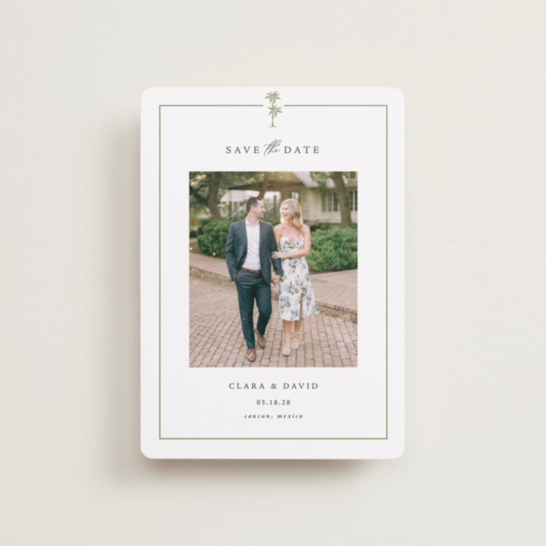 "Palm Monogram" - Save the Dates in Leaf by Olivia Raufman - Front
