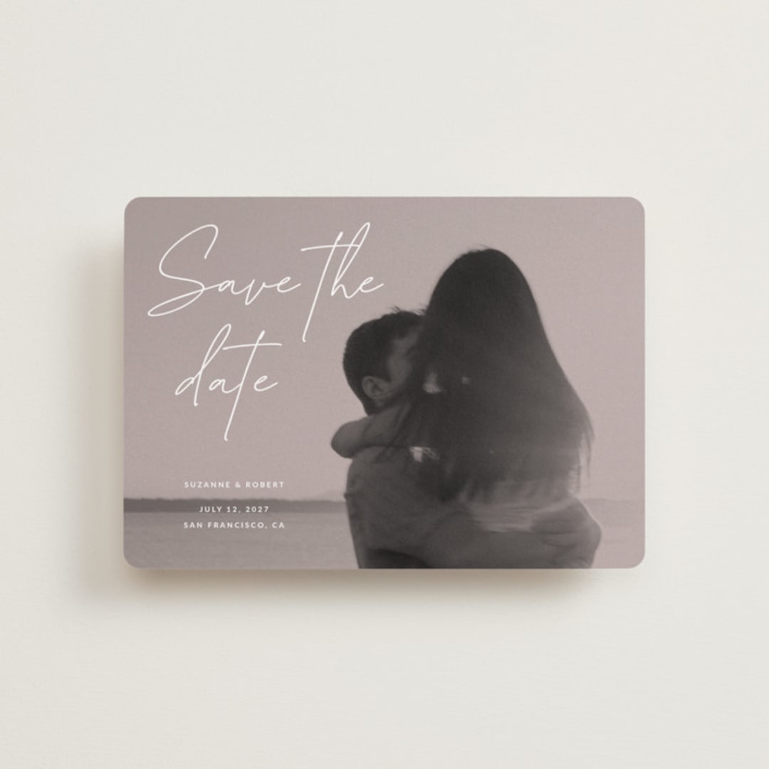 "Blush" - Save the Dates in Rose by Sumak Studio - Front
