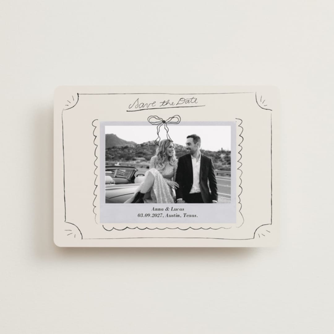 "Easy Lover" - Save the Dates in Cream by Helena Vitto - Front