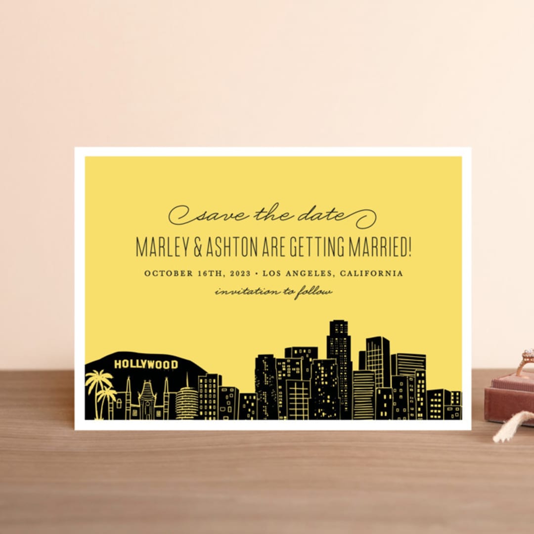 "Big City - Los Angeles" - Save the Dates in Lemondrop by Hooray Creative - Front