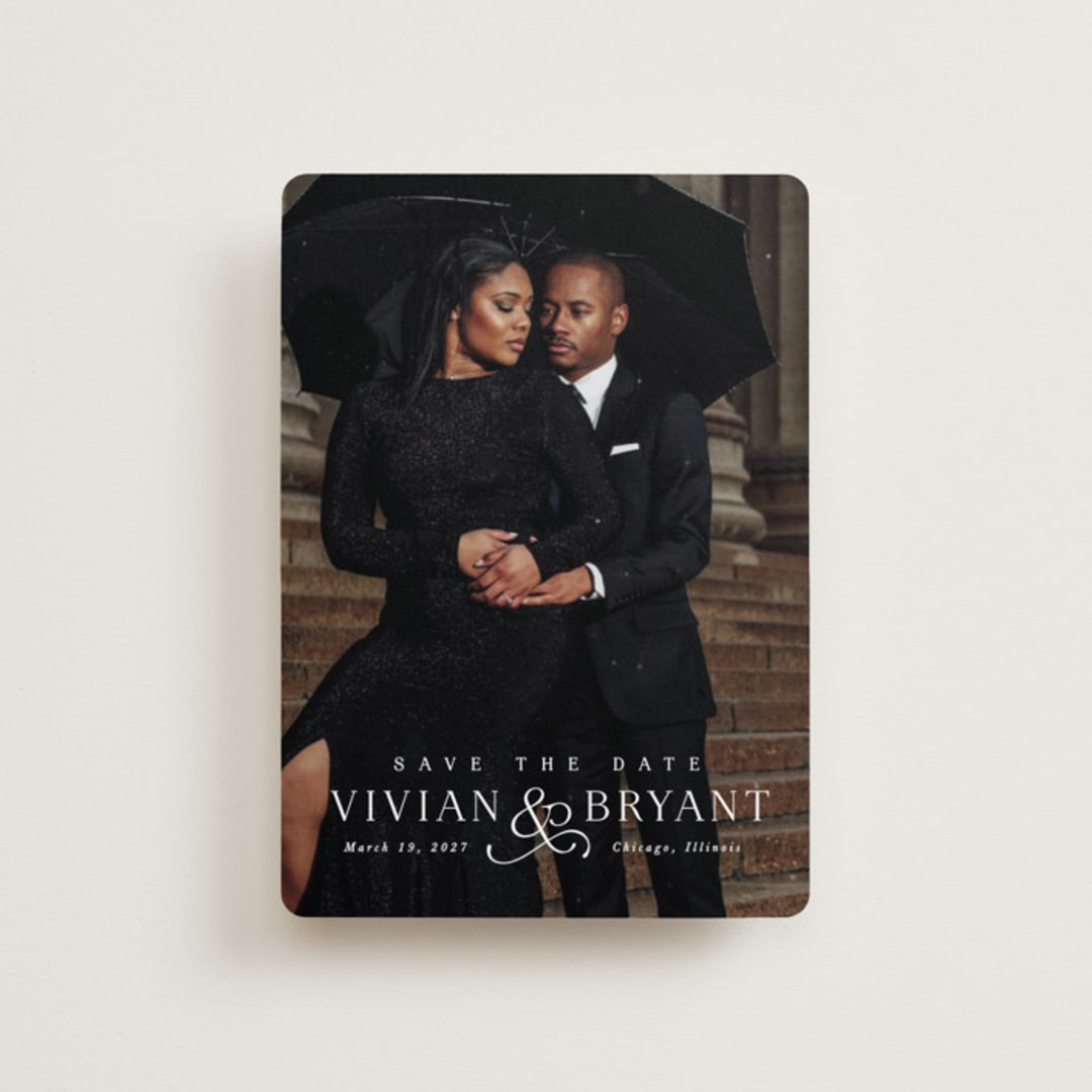 "And here we are" - Save the Dates in Marble by Lea Delaveris - Front