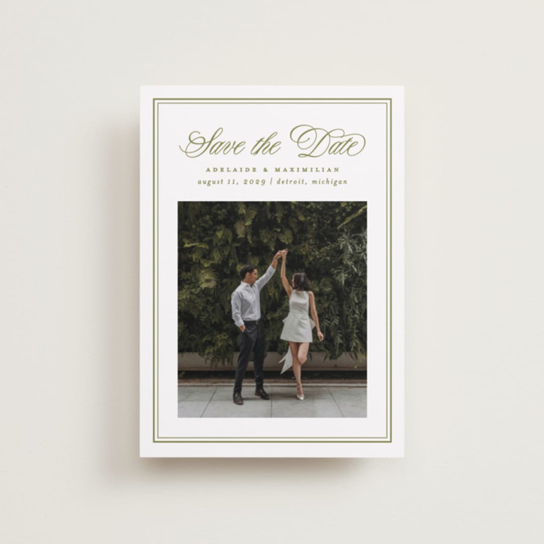 "museo" - Save the Dates in Olive by Ellen Schlegelmilch - Front