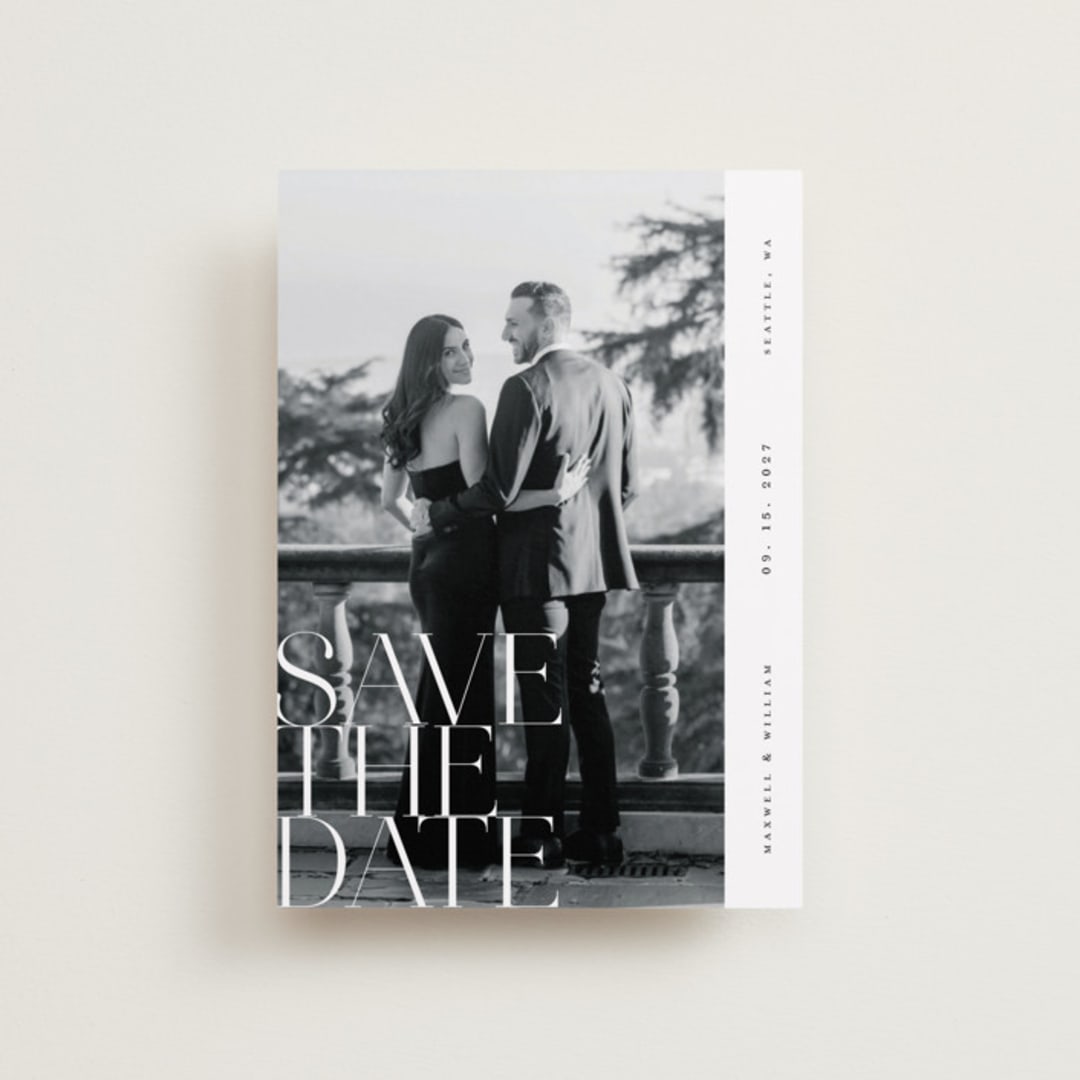 "Editorial lettering" - Save the Dates in Pearl by Ana de Sousa - Front
