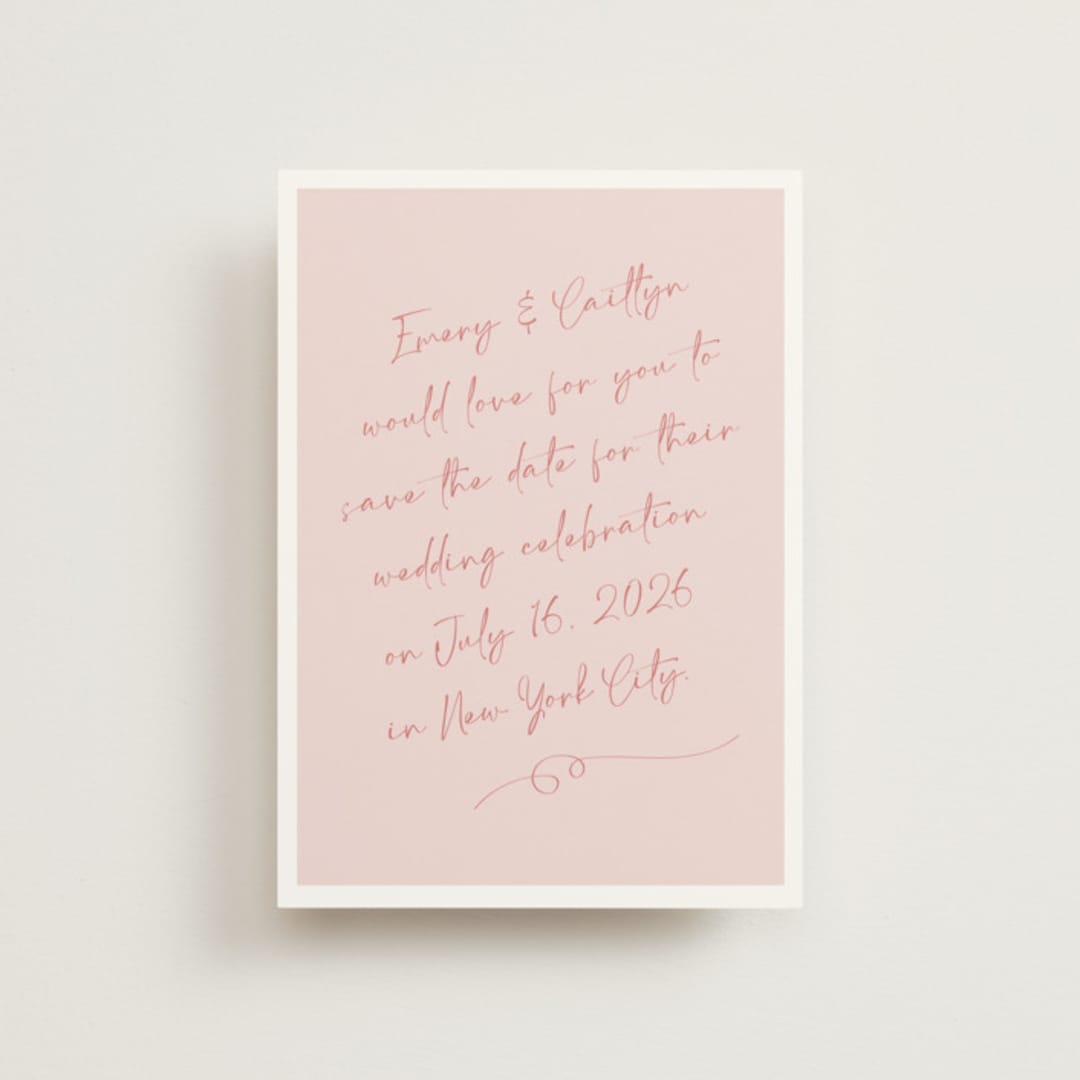 "Ink scribble" - Save the Dates in Rosebud by Adelyn T. - Front