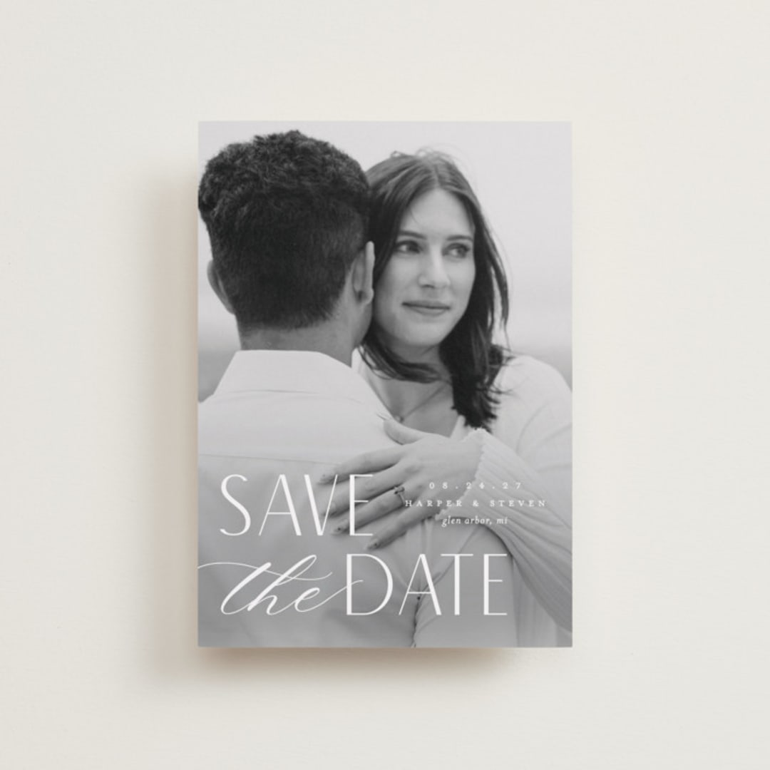 "Yours Forever" - Save the Dates in Snow by Pixel and Hank - Front