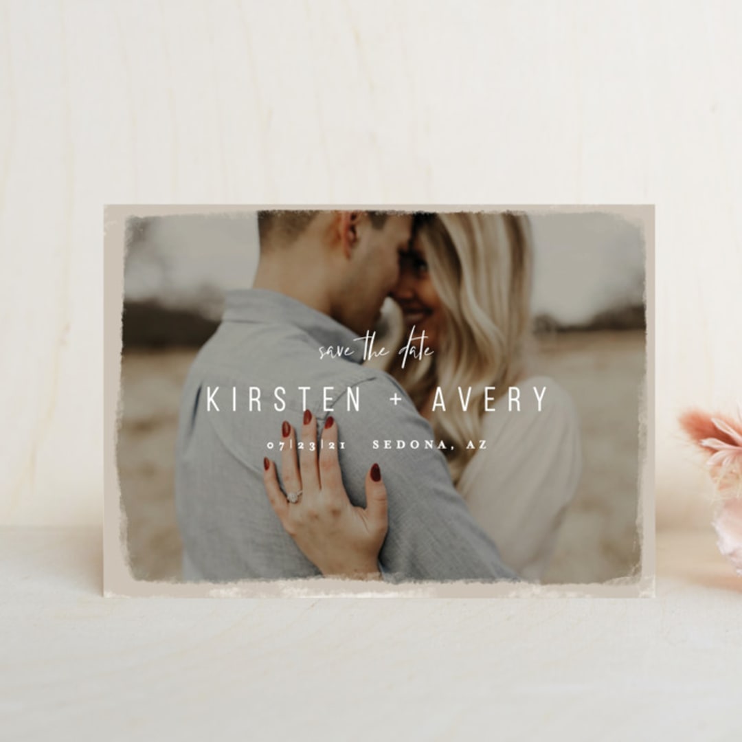 "Kindred" - Save the Dates in Nutmeg by Melissa Egan of Pistols - Front