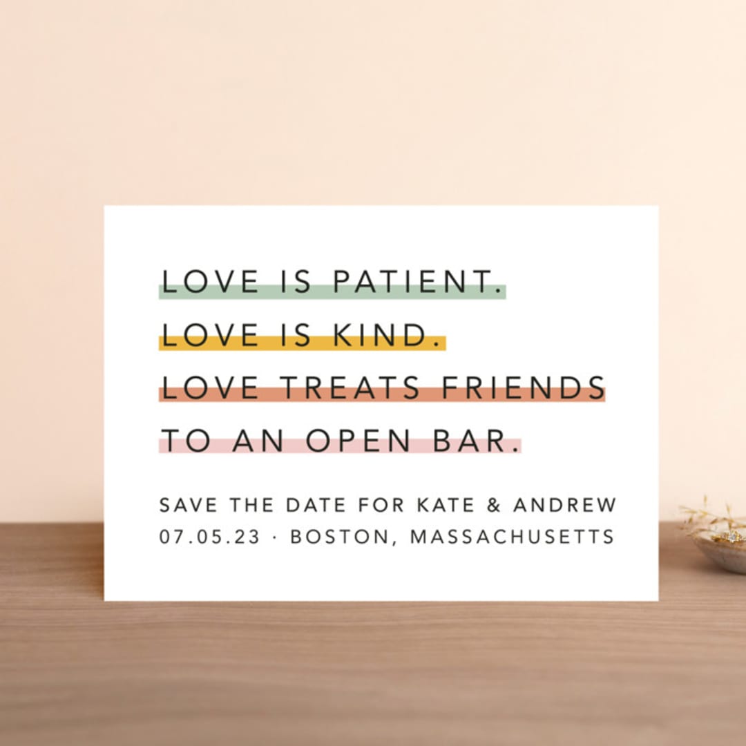 "Love is..." - Save the Dates in Sorbet by Hudson meet Rose - Front