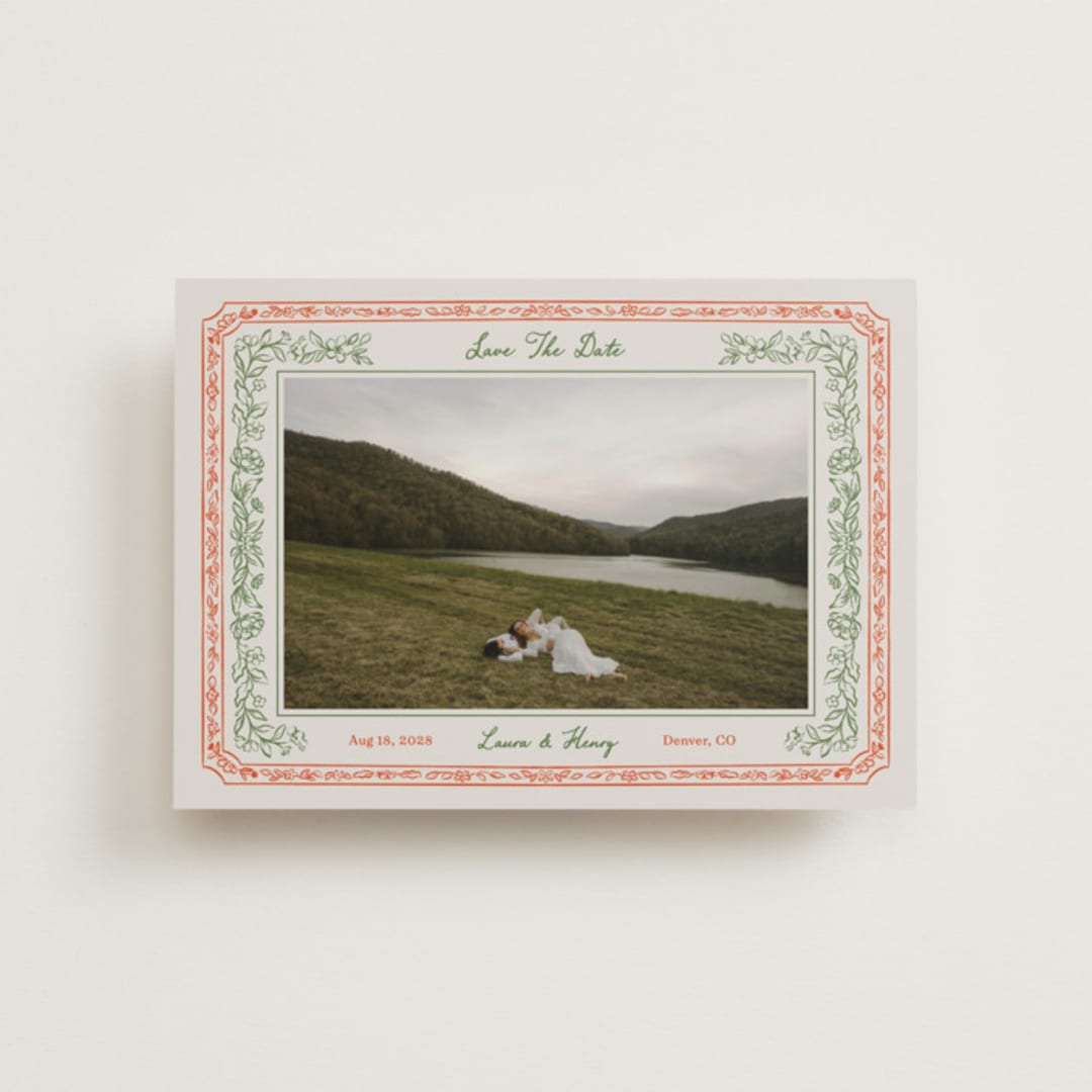 "Romantic Floral" - Save the Dates in Vintage by Elly - Front