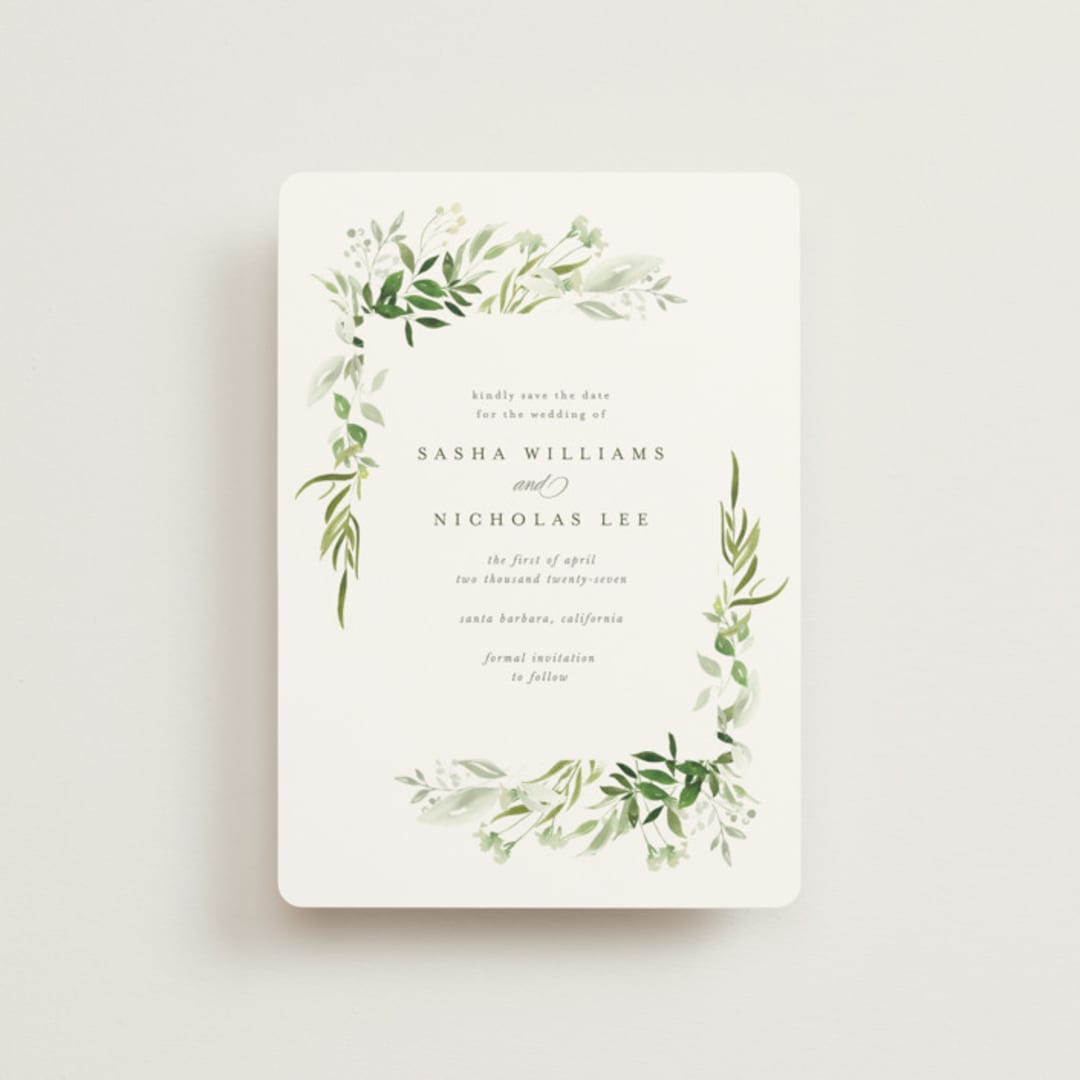 "Verdure" - Save the Dates in Garden by Leah Bisch - Front