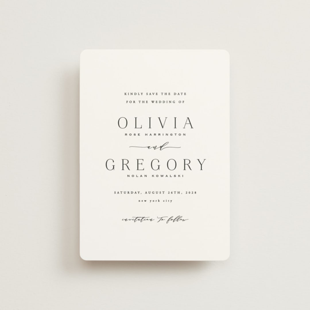 "Classy Type" - Save the Dates in Lily by Hooray Creative - Front