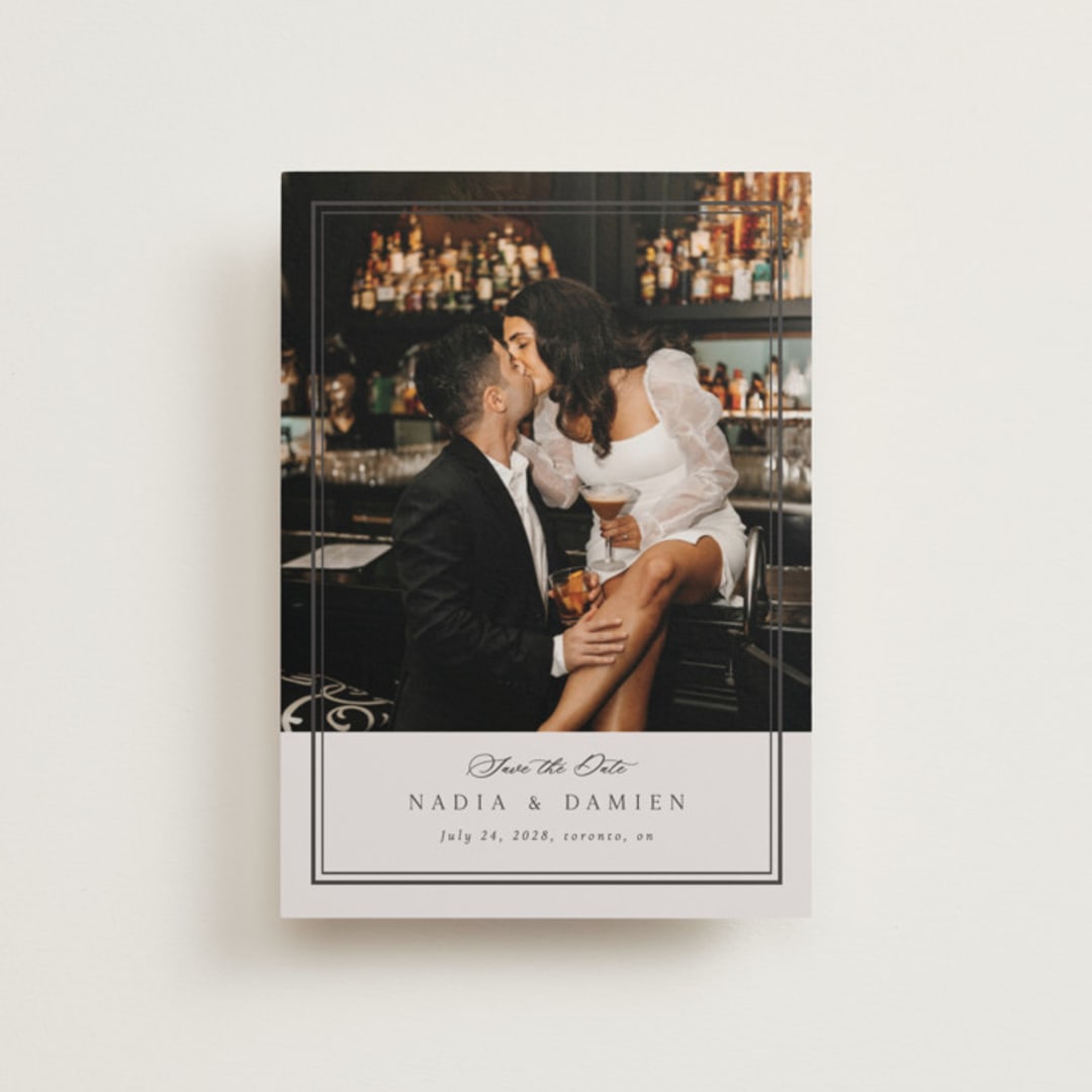 "Shimmer" - Save the Dates in Linen by Nicole Walsh - Front