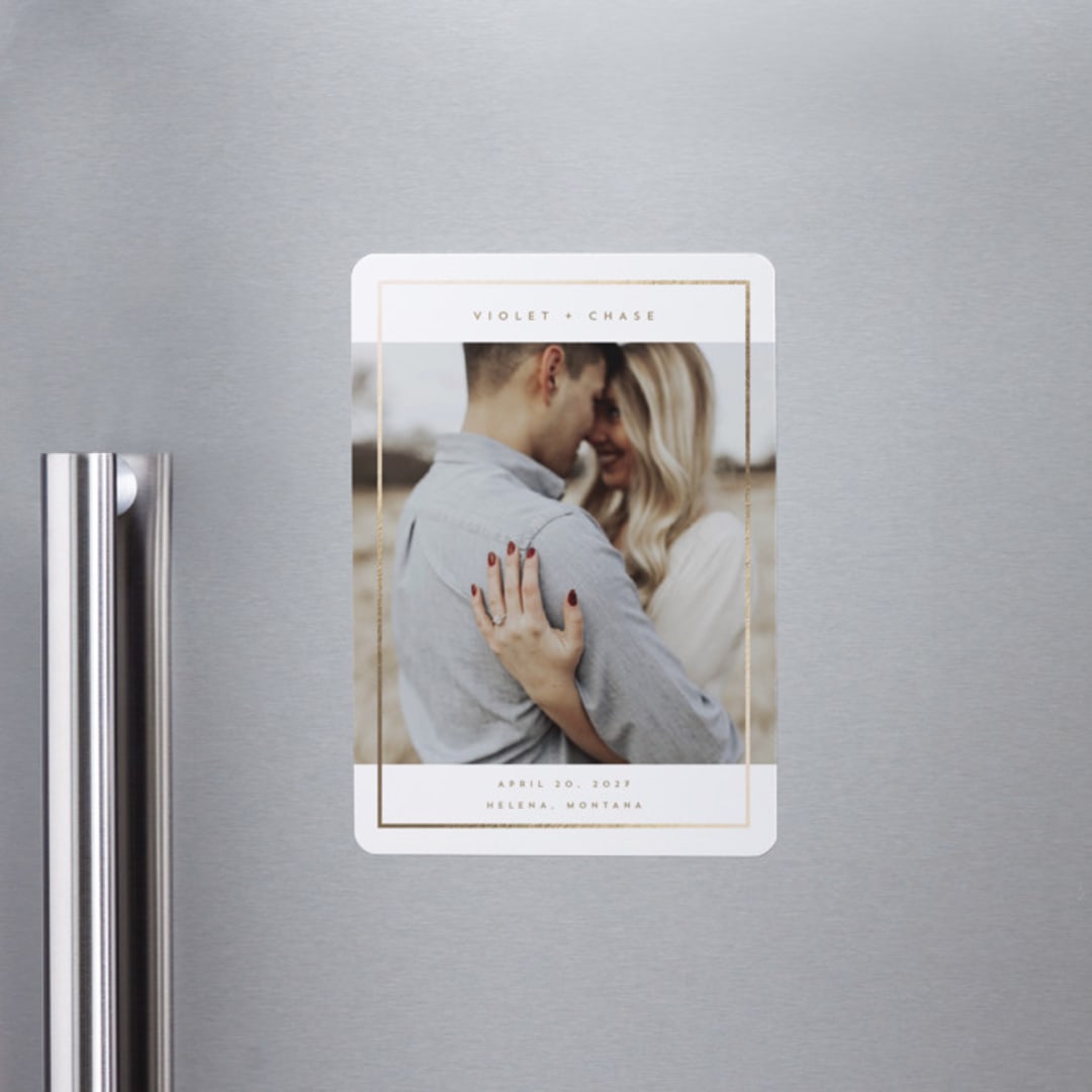 "Contempo Frame" - Save the Dates in Latte by Rebecca Durflinger - Front