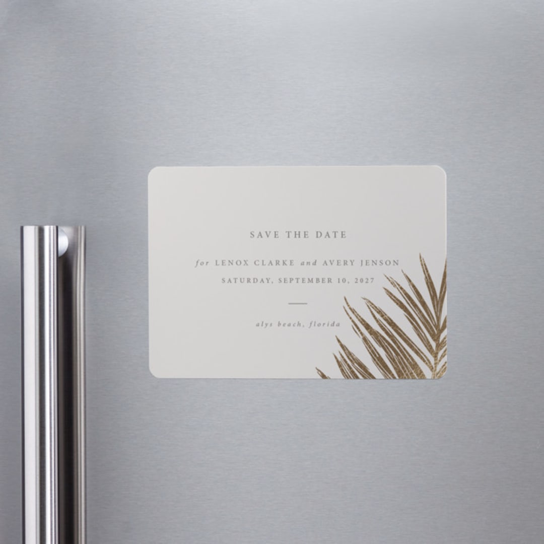 "Gilded Palm" - Save the Dates in Sand by Melinda Denison - Front