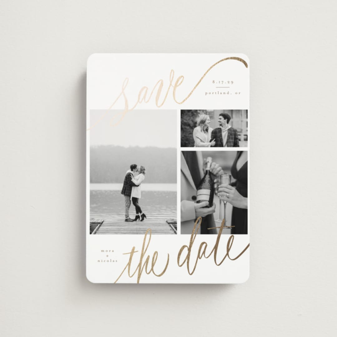 "tri-photo save the date" - Save the Dates in Veil by Elsa Duncan - Front