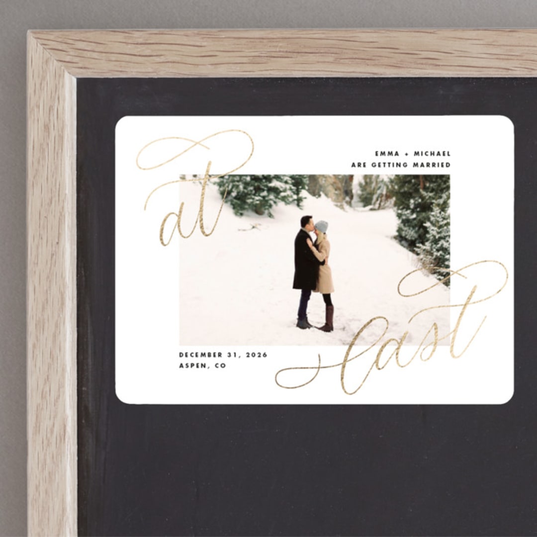 "At long last" - Save the Dates in Onyx by Kimberly FitzSimons - Front