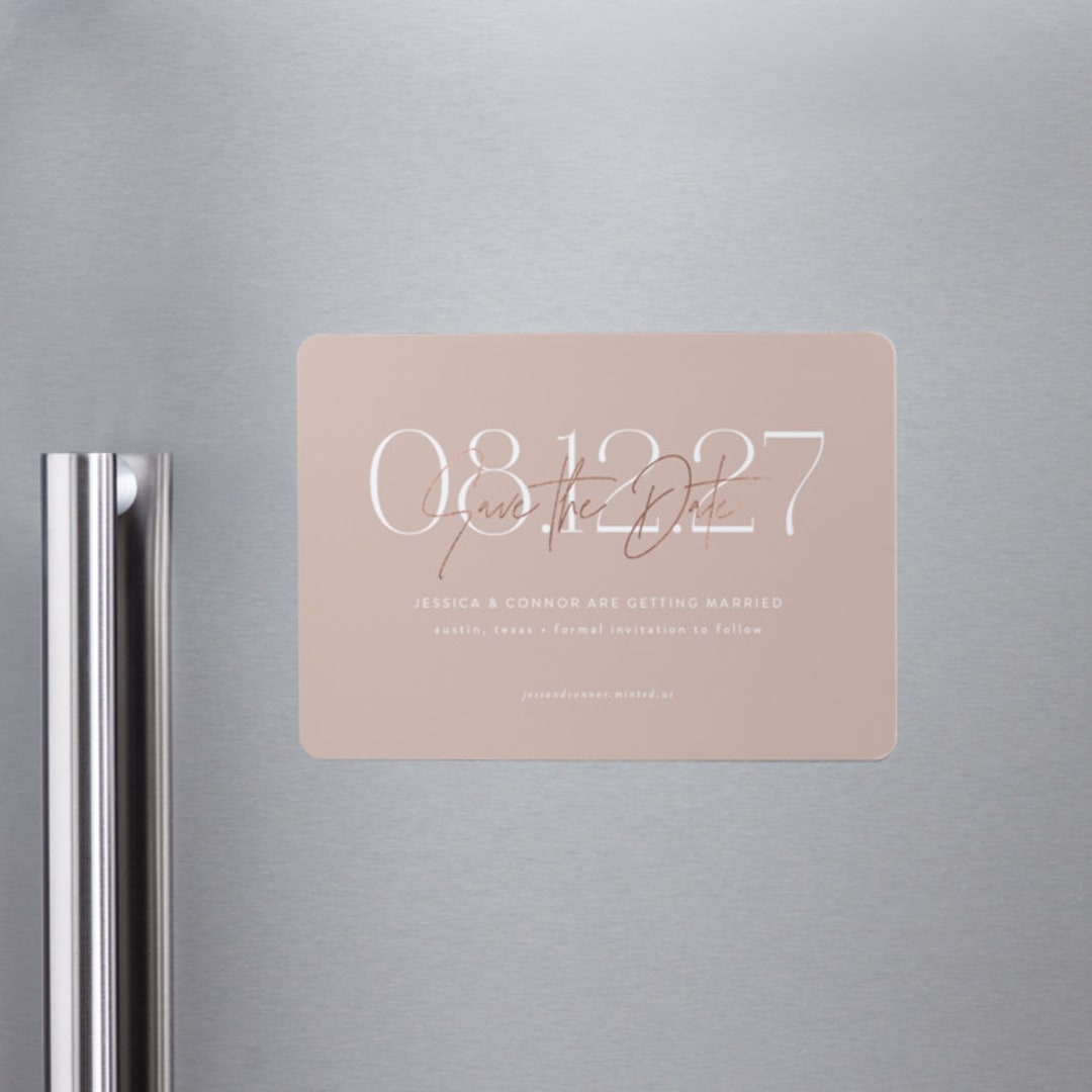 "Foil Overlay" - Save the Dates in Blush by Jennifer Postorino - Front