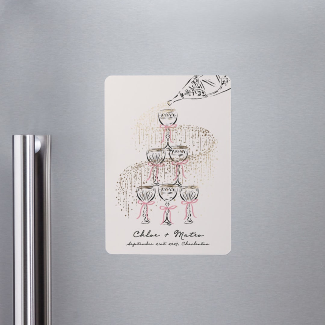 "Sparkling Champagne Tower" - Save the Dates in Petal by Jackie Crawford - Front