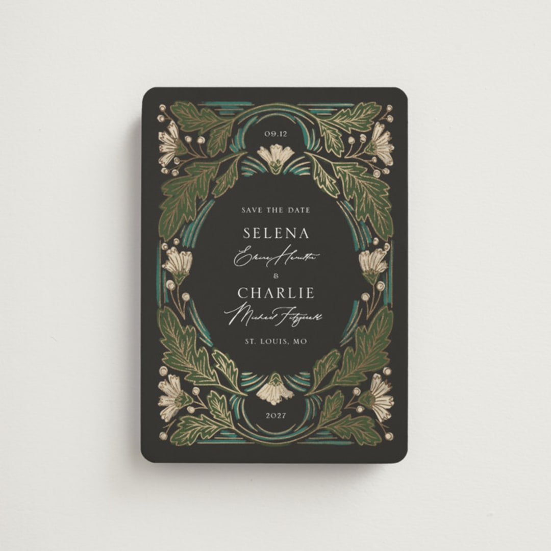 "Embellished" - Save the Dates in Lily by Jen Owens - Front