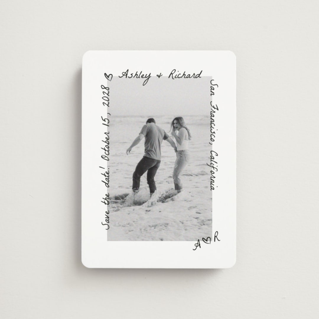 "Showered" - Save the Dates in Graphite by Claudia Orengo - Front