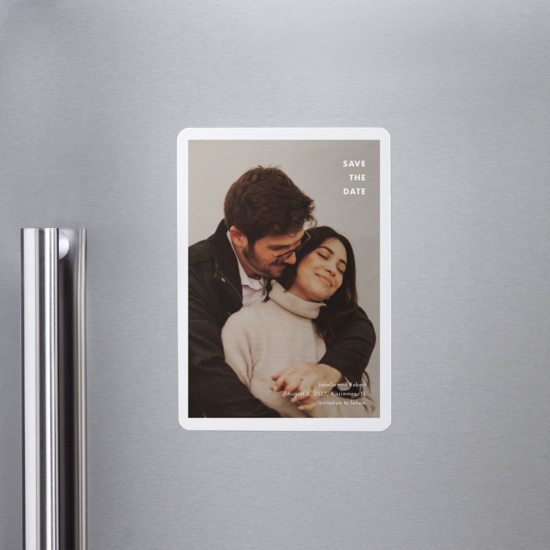 "Minimalist Border" - Save the Dates in Cotton by Stacey Meacham - Front