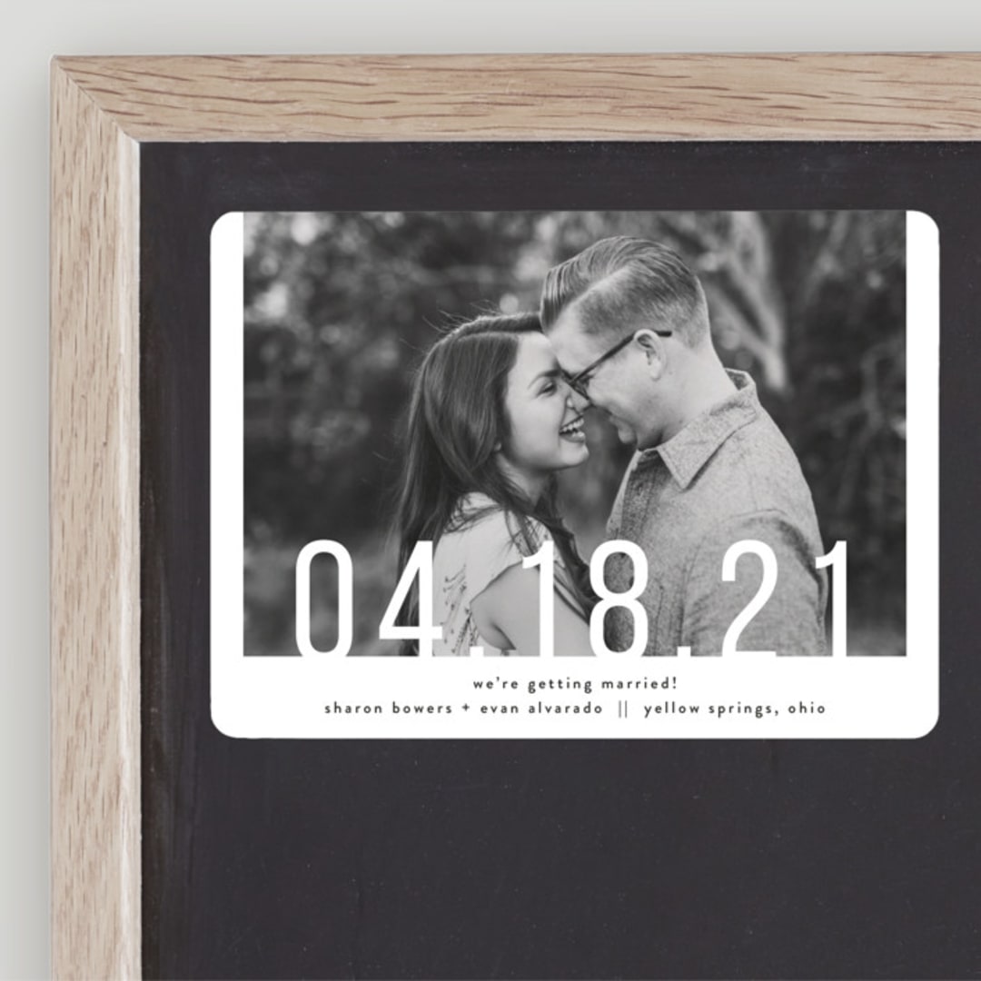 "Date Check" - Save the Dates in Noir by Up Up Creative - Front