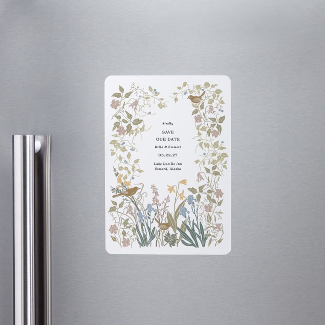 "Wild Clematis" - Save the Dates in Mauve by Tara Grangroth - Front