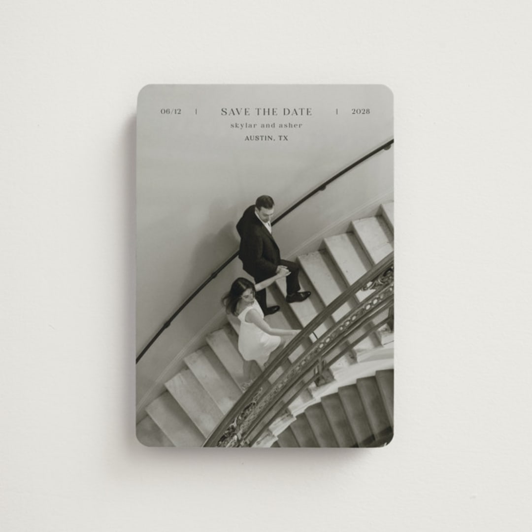 "In Line" - Save the Dates in Noir by Tamara Hilje - Front