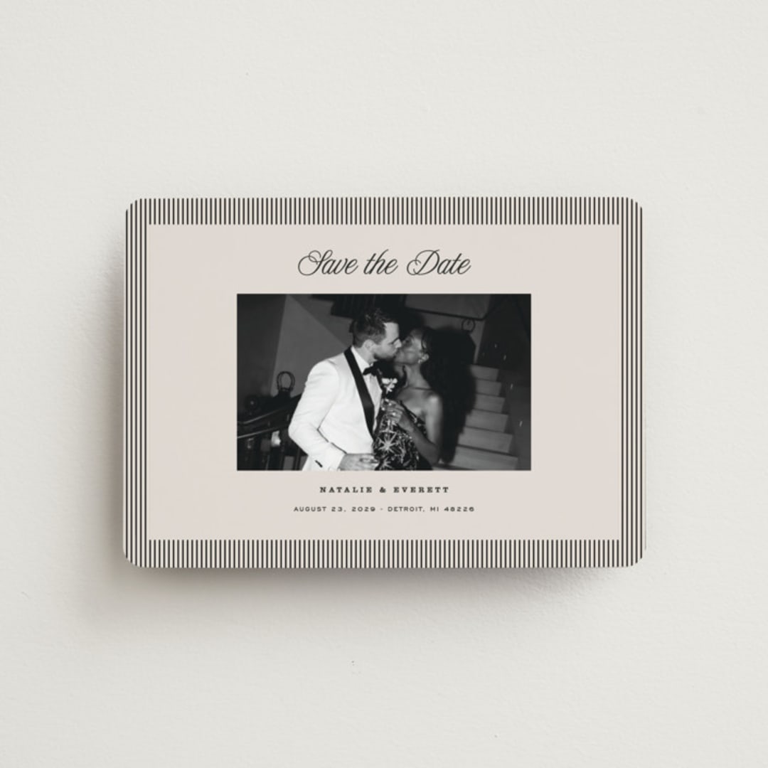 "Linea" - Save the Dates in Noir by Pixel and Hank - Front