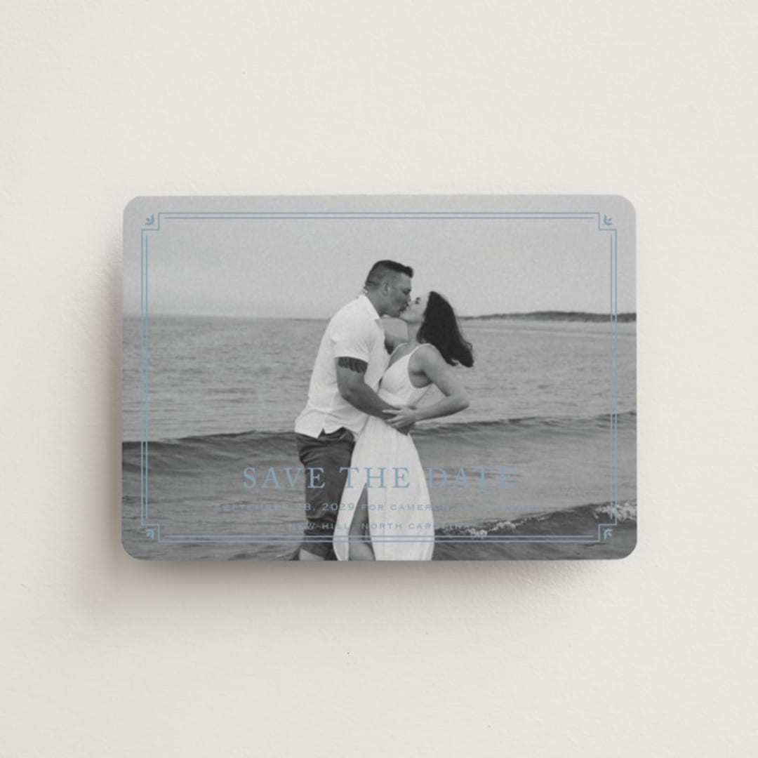 "Fleur Corner" - Save the Dates in French Blue by Carolyn MacLaren - Front