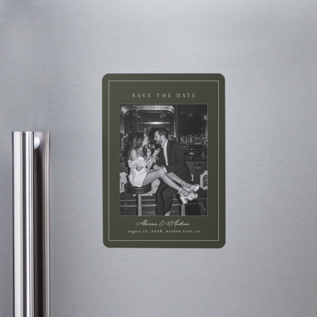 "refined" - Save the Dates in Olive by Nicole Walsh - Front