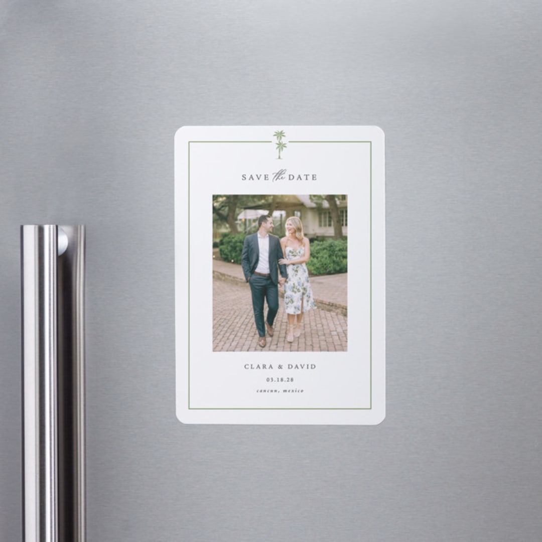 "Palm Monogram" - Save the Dates in Leaf by Olivia Raufman - Front
