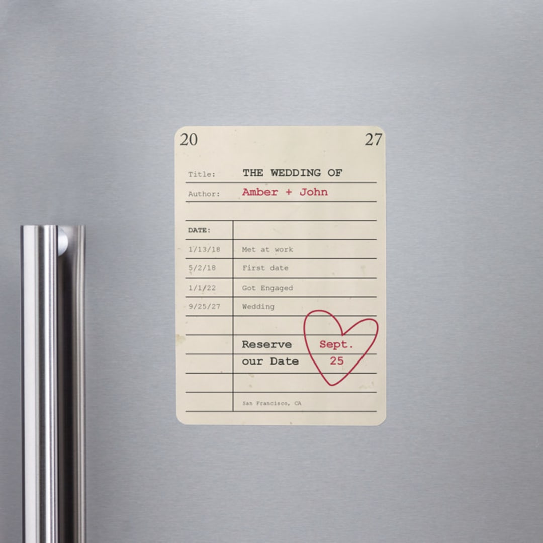 "Reserve our Date" - Save the Dates in Red Hot by Ilene Guy - Front