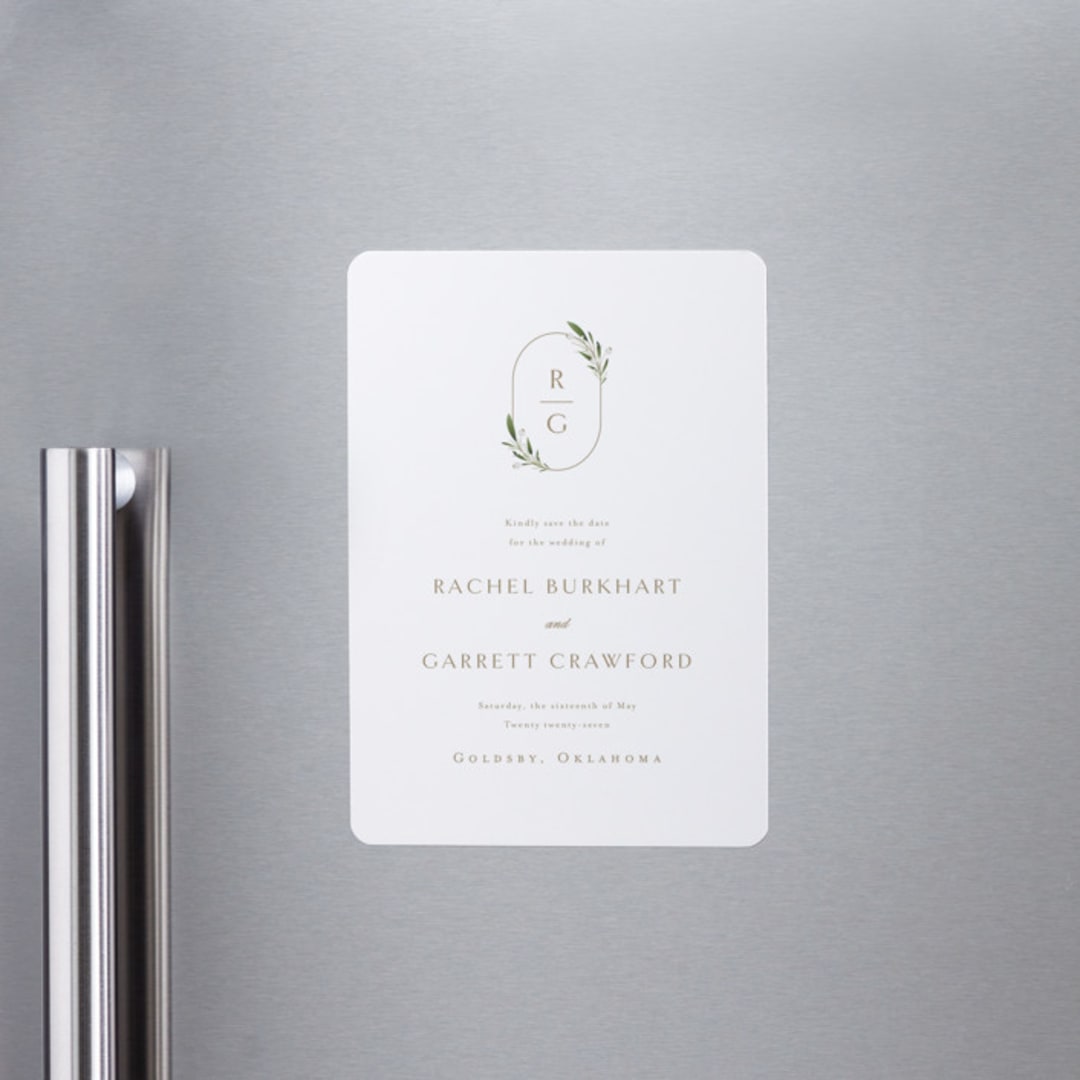 "Soft Sprigs" - Save the Dates in Champagne by Jennifer Postorino - Front
