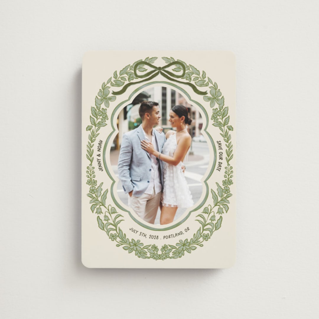 "Charm" - Save the Dates in Olive by Elly - Front