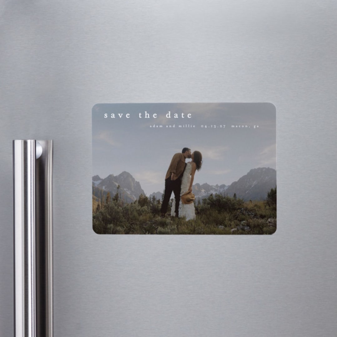 "Typographic Header" - Save the Dates in Cotton by Stacey Meacham - Front