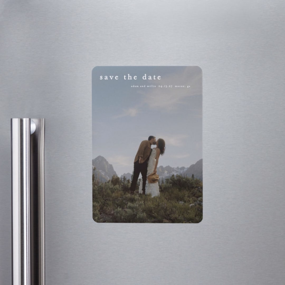 "Typographic Header" - Save the Dates in Cotton by Stacey Meacham - Front